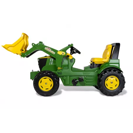 Tractor de pedales John Deere 7310R de Rolly Toys con cargador frontal para niños de 3 a 8 años.