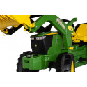 Tractor de pedales John Deere 7310R de Rolly Toys con cargador frontal para niños de 3 a 8 años.