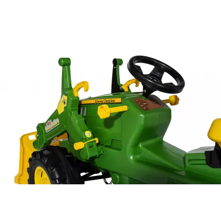 Tractor de pedales John Deere 7310R de Rolly Toys con cargador frontal para niños de 3 a 8 años.