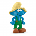 Figura coleccionable del Pitufo Granjero de Schleich detallada a mano para decoración y juego.