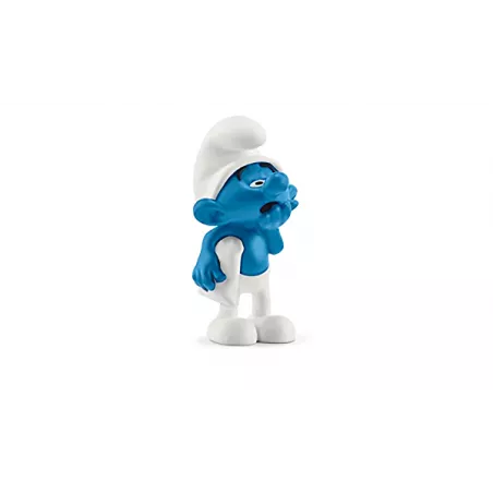 Figura coleccionable del Pitufo Perezoso de Schleich en actitud relajada