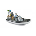 Bote de policía de juguete BRUDER escala 1:16 con figuras de policía, buceador bworld y accesorios.
