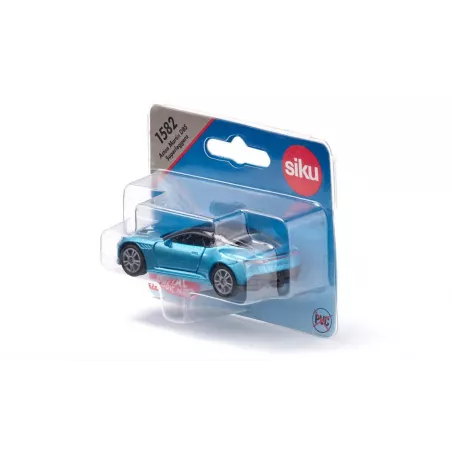 Maqueta a escala del Aston Martin DBS Superleggera azul Iceblue con puertas practicables y ruedas de goma.