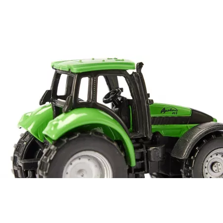 Tractor de juguete Deutz-Fahr verde con remolque basculante Fortuna de SIKU