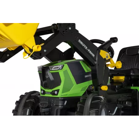 Tractor a pedales Rolly Farmtrac Premium II Deutz 8280 TTV con cargador frontal para niños de 3 a 8 años.