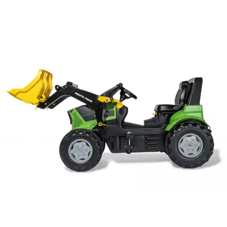 Tractor a pedales Rolly Farmtrac Premium II Deutz 8280 TTV con cargador frontal para niños de 3 a 8 años.