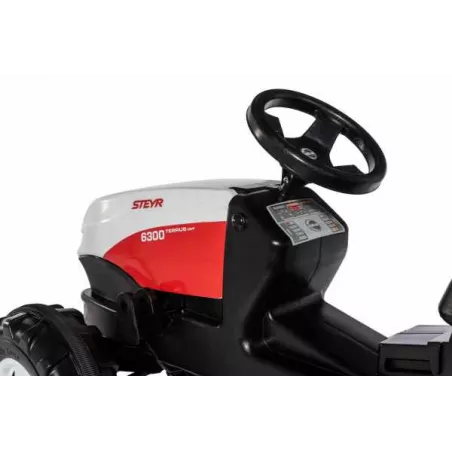 Tractor de pedales para niños Steyr 6300 Terrus CVT de Rolly Toys, juguete agrícola ergonómico.