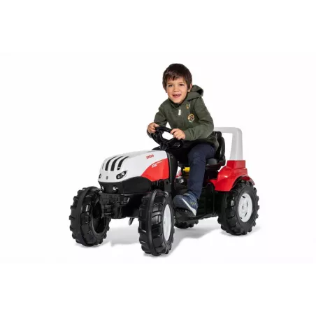 Tractor de pedales para niños Steyr 6300 Terrus CVT de Rolly Toys, juguete agrícola ergonómico.