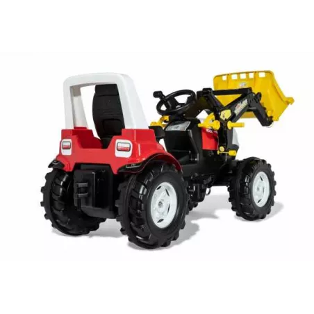 Tractor a pedales Steyr 6300 Terrus CVT con pala frontal de juguete para niños.
