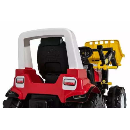 Tractor a pedales Steyr 6300 Terrus CVT con pala frontal de juguete para niños.