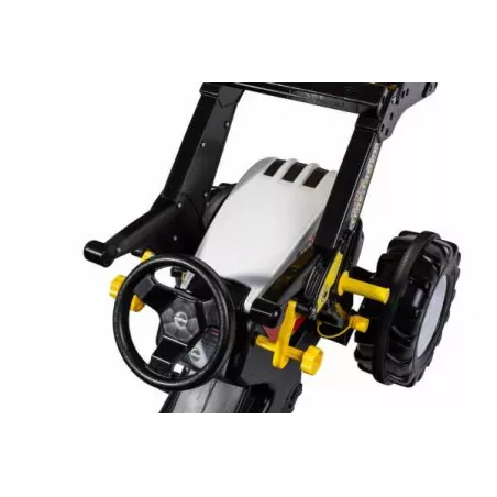 Tractor a pedales Steyr 6300 Terrus CVT con pala frontal de juguete para niños.