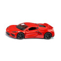 Réplica a escala 1:50 del Chevrolet Corvette Stingray C8 de Siku, miniatura de metal coleccionable.
