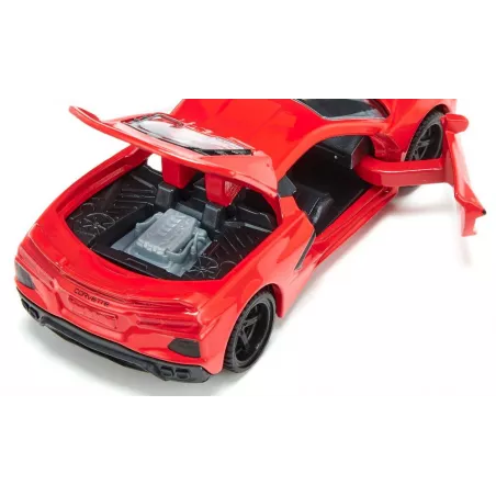 Réplica a escala 1:50 del Chevrolet Corvette Stingray C8 de Siku, miniatura de metal coleccionable.