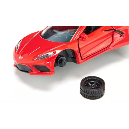 Réplica a escala 1:50 del Chevrolet Corvette Stingray C8 de Siku, miniatura de metal coleccionable.