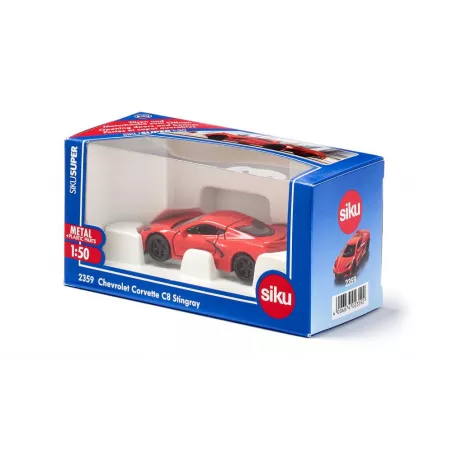 Réplica a escala 1:50 del Chevrolet Corvette Stingray C8 de Siku, miniatura de metal coleccionable.