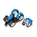 Tractor de juguete New Holland T7.315 HD de Siku a escala 1:32 en metal azul con cabina desmontable.