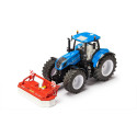 Tractor de juguete New Holland T7.315 HD de Siku a escala 1:32 en metal azul con cabina desmontable.