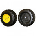 Pareja de ruedas delanteras originales Peg-Pérego para tractor infantil John Deere Gator HPX.