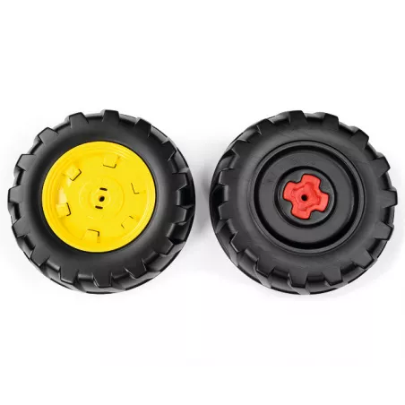 Dos ruedas traseras de repuesto originales Peg-Pérego para tractor infantil John Deere Ground Force.
