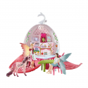Flor cafetería de los elfos de Bayala Schleich con figuras de Feya, Eyela y unicornio