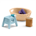 Set de accesorios Schleich para el cuidado y aseo de caballos de juguete con herramientas detalladas.