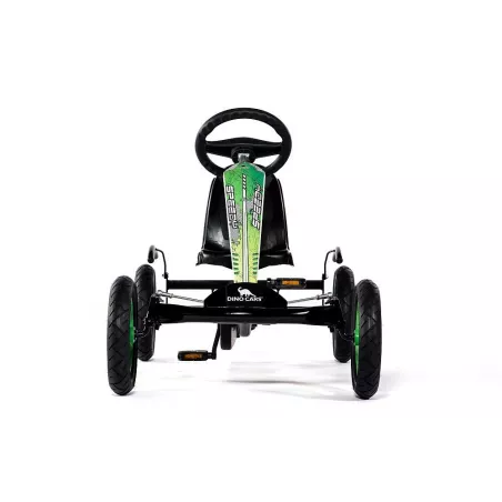 Kart a pedales Dino-Cars Speedy BF1 negro y verde para niños de 3 a 12 años con chasis metálico resistente