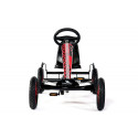Coche a pedales Speedy Racer BF1 de Dino-Cars en color negro y rojo con estructura metálica y diseño deportivo.