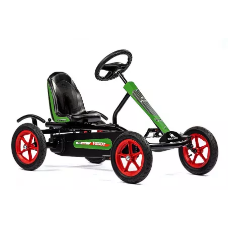 Kart a pedales Speedy Fendt BF1 con estructura metálica robusta y neumáticos de marcha suave para niños.