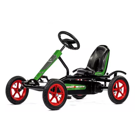 Kart a pedales Speedy Fendt BF1 con estructura metálica robusta y neumáticos de marcha suave para niños.