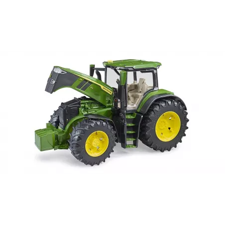 Tractor de juguete John Deere 7R 350 de Bruder con detalles realistas y puertas operables.