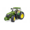 Tractor de juguete John Deere 7R 350 de Bruder con detalles realistas y puertas operables.