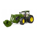 Tractor de juguete John Deere 7R 350 a escala 1:16 con cargador frontal funcional Bruder.