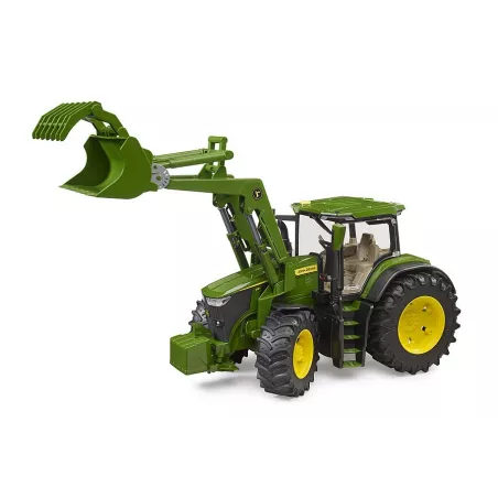 Tractor de juguete John Deere 7R 350 a escala 1:16 con cargador frontal funcional Bruder.