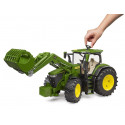 Tractor de juguete John Deere 7R 350 a escala 1:16 con cargador frontal funcional Bruder.