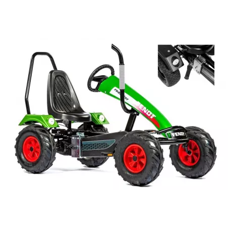 Tractor a pedales Track BF3 Fendt con barra antivuelco y estructura metálica para niños.