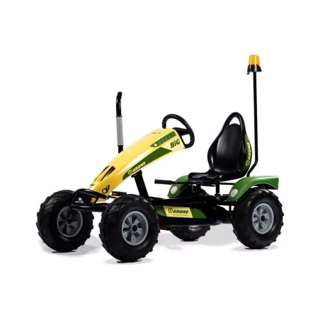 Kart de pedales Track Krone Big BF1 de Dino-Cars con estructura metálica y luz giratoria naranja para niños.