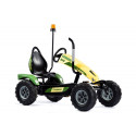 Kart de pedales Track Krone Big BF1 de Dino-Cars con estructura metálica y luz giratoria naranja para niños.