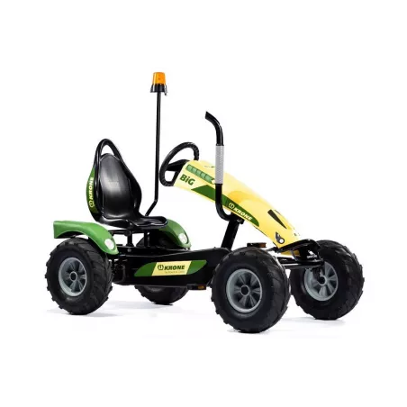 Kart de pedales Track Krone Big BF1 de Dino-Cars con estructura metálica y luz giratoria naranja para niños.