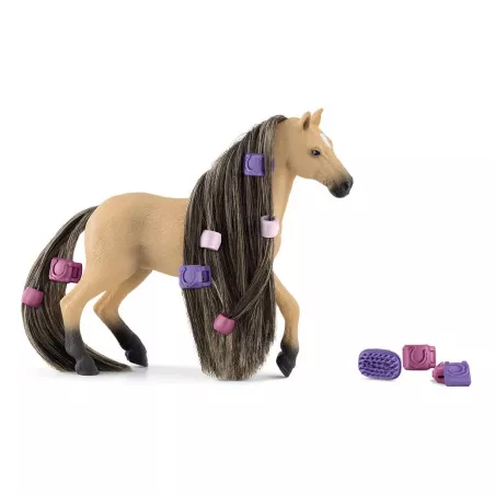 Yegua andaluza de juguete Schleich Beauty Horse con crin larga y accesorios para peinar