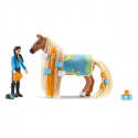 Set Kim y Caramelo Horse Club Sofia's Beauties con figura articulada, yegua Criolla y accesorios de peluquería.