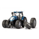 Tractor de juguete New Holland T7.315 con ruedas duales, control por bluetooth y luces LED.