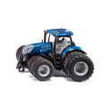 Tractor de juguete New Holland T7.315 con ruedas duales, control por bluetooth y luces LED.