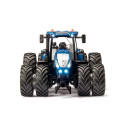 Tractor de juguete New Holland T7.315 con ruedas duales, control por bluetooth y luces LED.