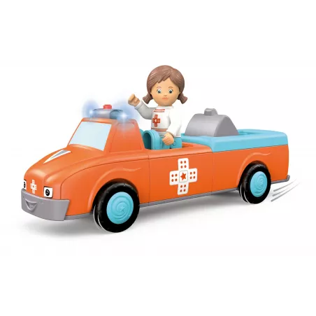 Ambulancia de juguete Amby y figura Anna de Toddys por Siku con sistema Click and Play.