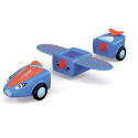 Avión de juguete modular Bill Breezy de Toddys Town con piloto articulado y piezas encajables de colores.