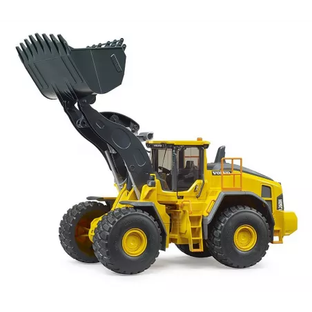 Cargadora sobre ruedas Volvo L260H de juguete BRUDER a escala 1:16 con brazo de carga funcional.