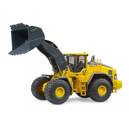 Cargadora sobre ruedas Volvo L260H de juguete BRUDER a escala 1:16 con brazo de carga funcional.