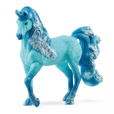 Yegua unicornio de agua Elementa de Schleich con crin azul brillante y purpurina