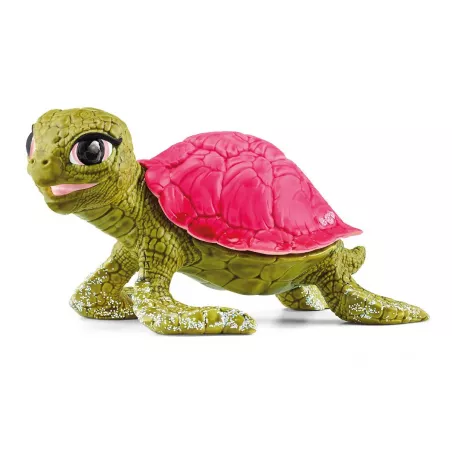 Tortuga de cristal transparente de juguete Schleich Meamare con detalles realistas.
