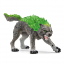 Figura de lobo de granito Schleich con detalles realistas de piedra y mirada penetrante.